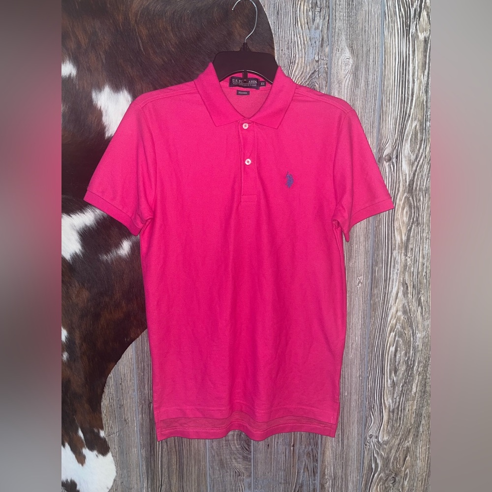 U.S Polo Assn mens size XS pink polo short sleeve shirt